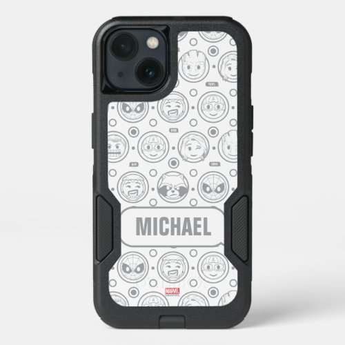 Marvel Emoji Characters Outline Pattern iPhone 13 Case