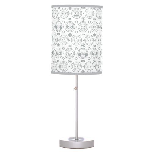 Marvel Emoji Characters Outline Pattern Table Lamp