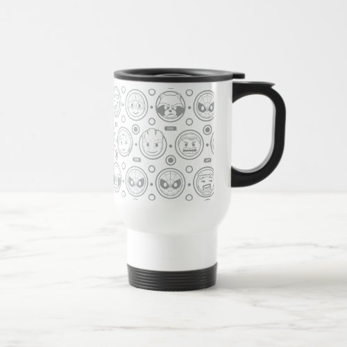 Marvel Emoji Characters Outline Pattern Travel Mug