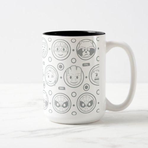 Marvel Emoji Characters Outline Pattern Two_Tone Coffee Mug