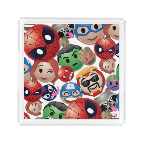 Marvel Emoji Characters Toss Pattern Acrylic Tray