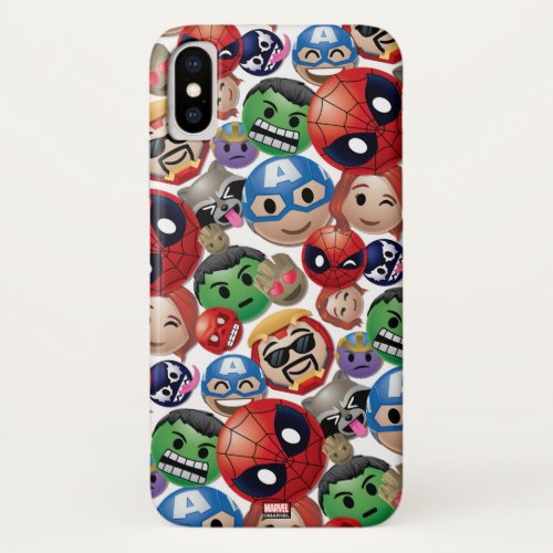 Marvel Emoji Characters Toss Pattern iPhone XS Case