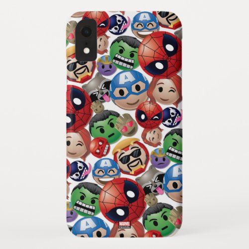 Marvel Emoji Characters Toss Pattern iPhone XR Case