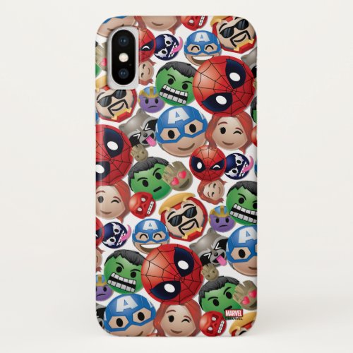 Marvel Emoji Characters Toss Pattern iPhone X Case