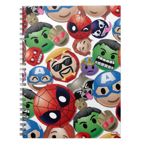 Marvel Emoji Characters Toss Pattern Notebook