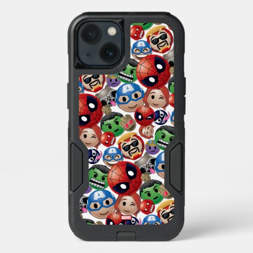 Marvel Emoji Characters Toss Pattern iPhone 13 Case