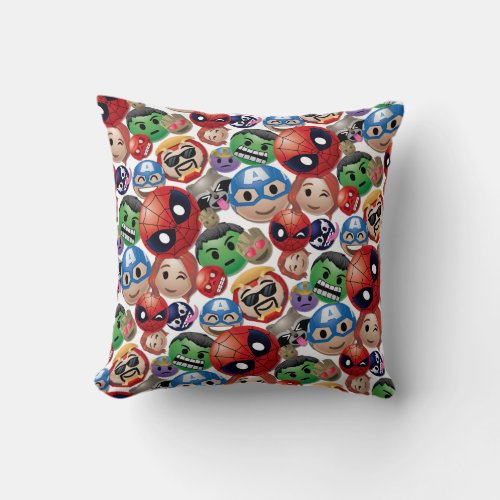 Marvel Emoji Characters Toss Pattern Throw Pillow
