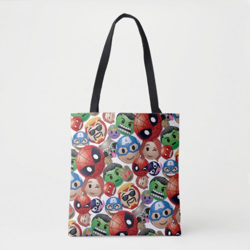 Marvel Emoji Characters Toss Pattern Tote Bag