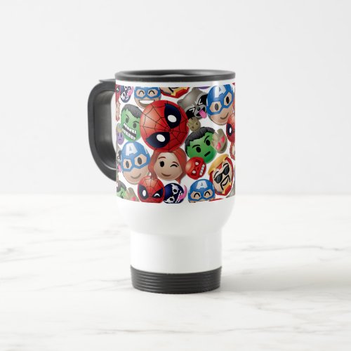 Marvel Emoji Characters Toss Pattern Travel Mug
