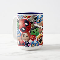 Marvel Emoji Characters Toss Pattern Two-Tone Coffee Mug