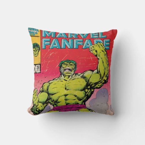 Marvel Fanfare Hulk Comic 29 Throw Pillow