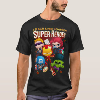 Marvel Group Shot I Teach Kindergarten Super Heroe T-Shirt