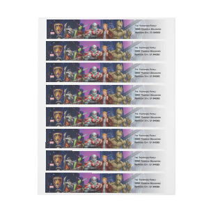 Marvel Guardians of the Galaxy - Birthday Wrap Around Label