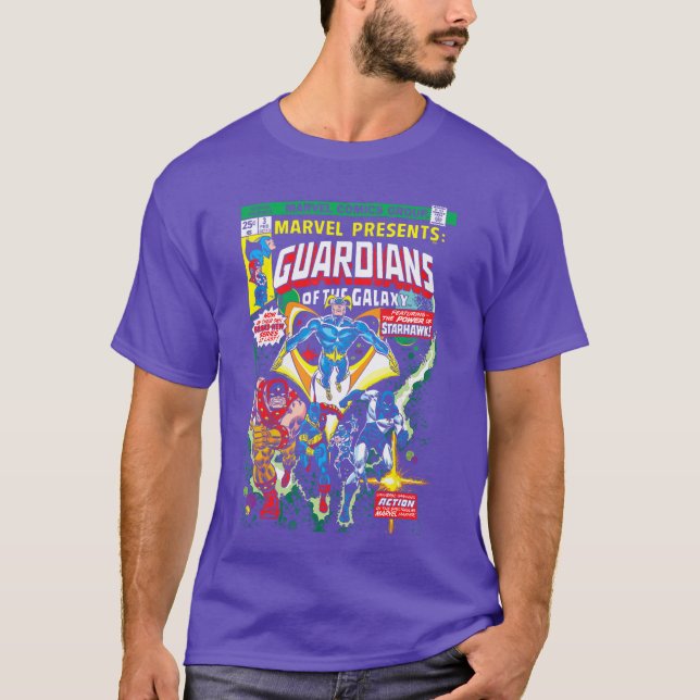 Marvel Guardians of the Galay Retro Comic Cover gi T-Shirt (Front)