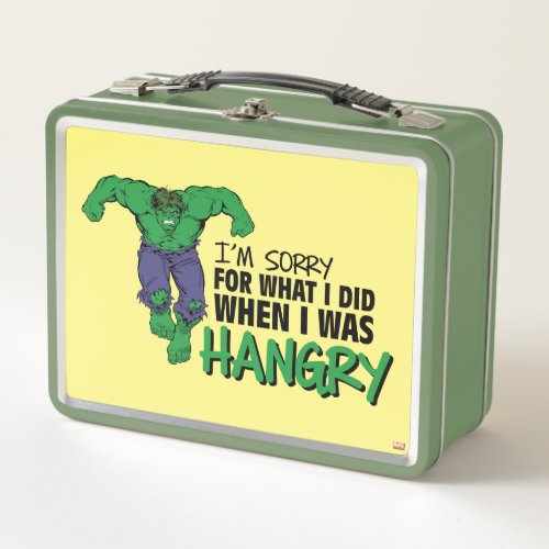 Marvel  Hangry Hulk Sorry Metal Lunch Box