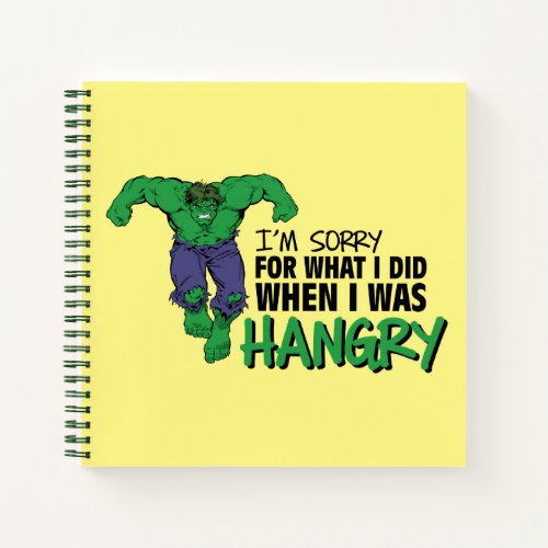 Marvel  Hangry Hulk Sorry Notebook