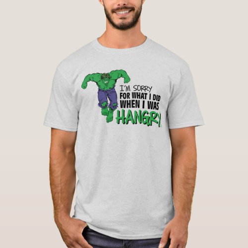 Marvel  Hangry Hulk Sorry T_Shirt