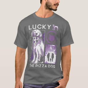 Marvel Hawkeye Lucky The Pizza Dog Purple Collage T-Shirt