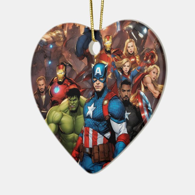 Marvel Heart  Ceramic Ornament (Left)
