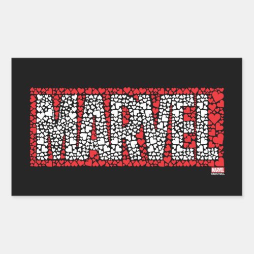 Marvel Hearts Logo Rectangular Sticker