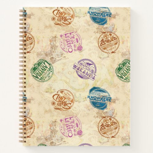 Marvel Hero Lands Passport Stamp Pattern Notebook