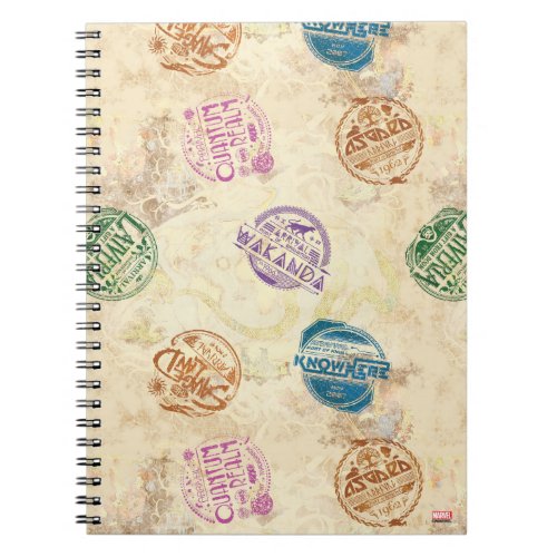 Marvel Hero Lands Passport Stamp Pattern Notebook