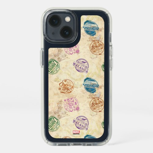 Marvel Hero Lands Passport Stamp Pattern Speck iPhone 13 Case