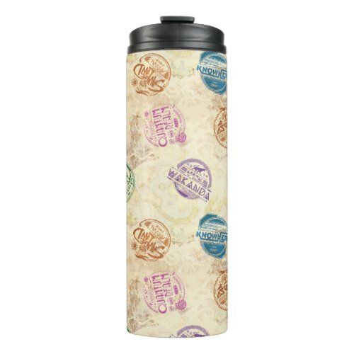 Marvel Hero Lands Passport Stamp Pattern Thermal Tumbler