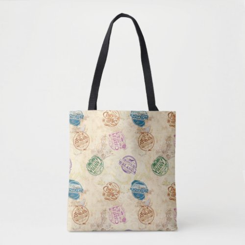 Marvel Hero Lands Passport Stamp Pattern Tote Bag