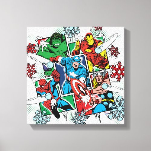 Marvel Hero Snowball Fight Canvas Print