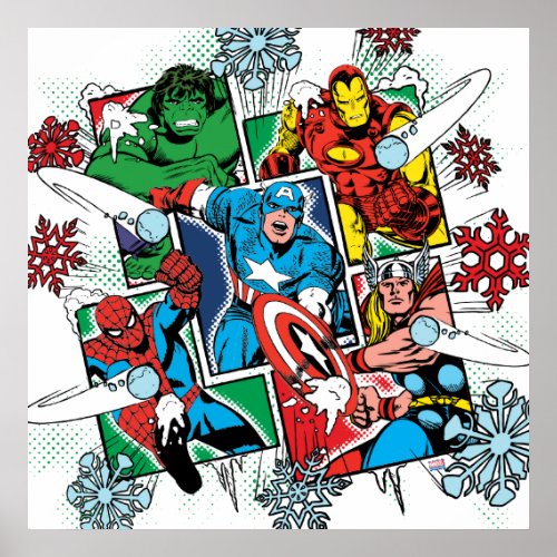 Marvel Hero Snowball Fight Poster