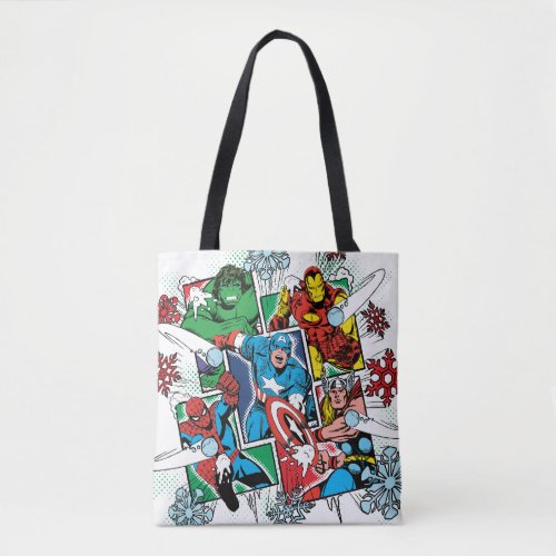 Marvel Hero Snowball Fight Tote Bag