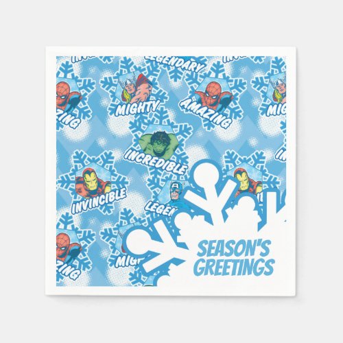 Marvel Hero Snowflake Icon Pattern Napkins