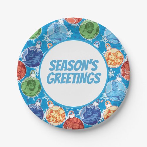 Marvel Heroes Holiday Bauble Pattern Paper Plates