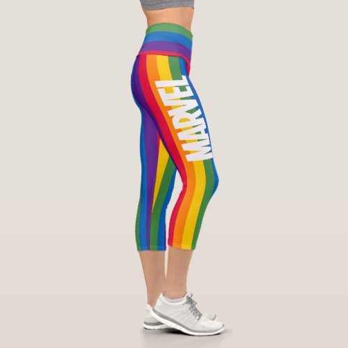 Marvel Horizontal Rainbow Brick Capri Leggings