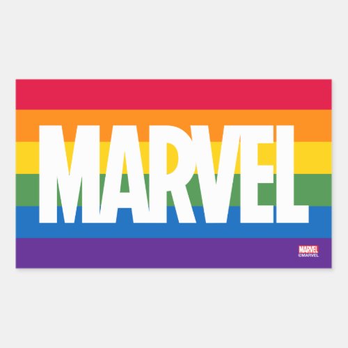 Marvel Horizontal Rainbow Brick Rectangular Sticker