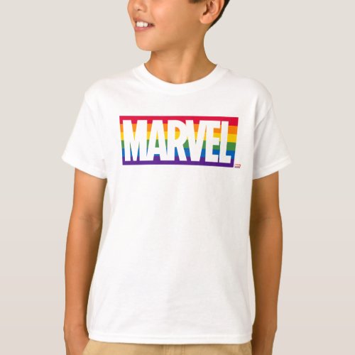 Marvel Horizontal Rainbow Brick T_Shirt