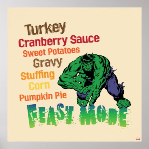 Marvel  Hulk Thanksgiving Feast Mode Poster