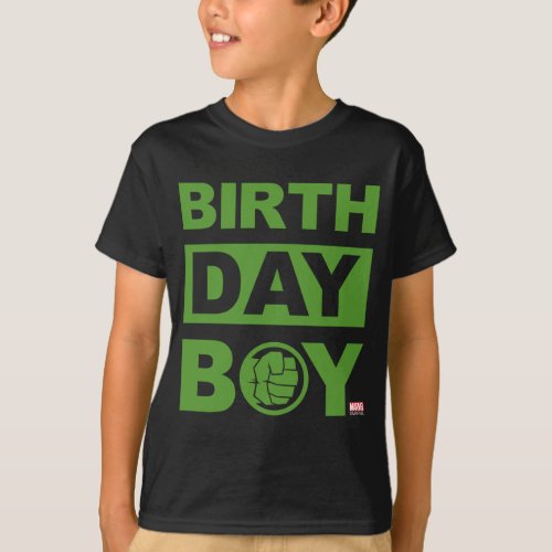 Marvel | Incredible Hulk - Birthday T-Shirt - It's time to suit up and be the superhero who really saves the day with this cool design from the Incredible Hulk! Personalize this black Birthday Boy shirt by adding your child's name and age.