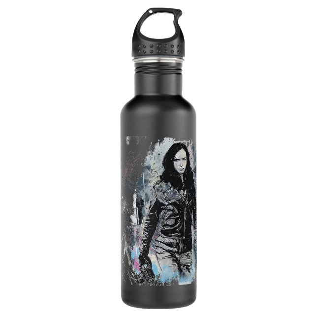 Marvel Jessica Jones Sketch Raglan Baseball Tee Stainless Steel Water Bottle (Front)