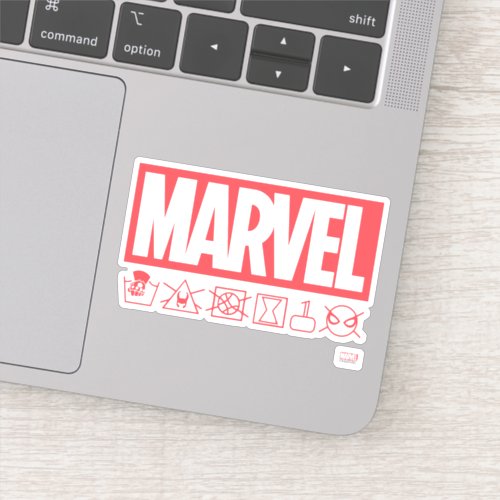 Marvel Logo Infinity War Washing Instructions Sticker