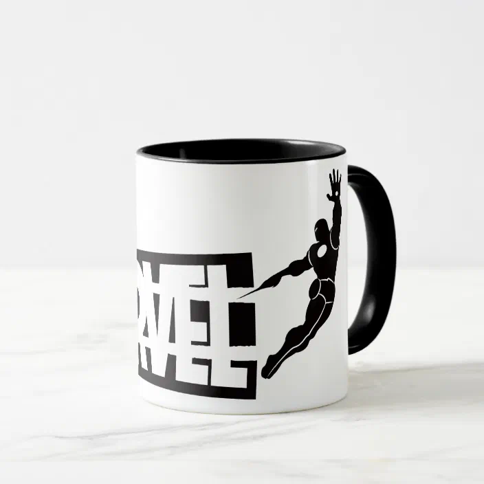 marvel logo split by iron man mug zazzle com