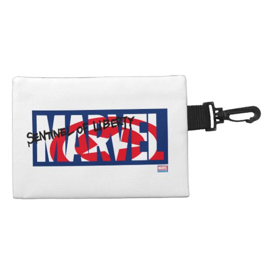 Marvel Logo With Captain America Shield Inside Accessory Bag (Back)