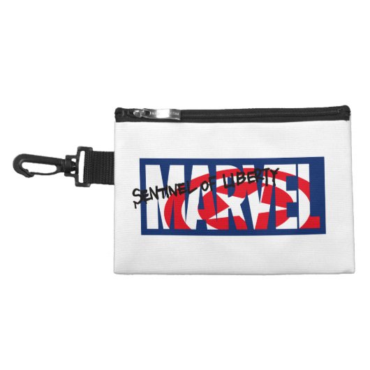 Marvel Logo With Captain America Shield Inside Accessory Bag (Front)
