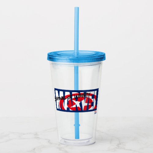 Marvel Logo With Captain America Shield Inside Acrylic Tumbler