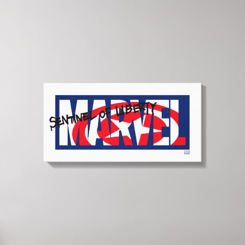 Marvel Logo With Captain America Shield Inside Canvas Print