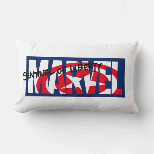 Marvel Logo With Captain America Shield Inside Lumbar Pillow