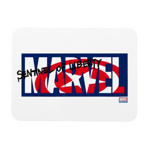 Marvel Logo With Captain America Shield Inside Magnet