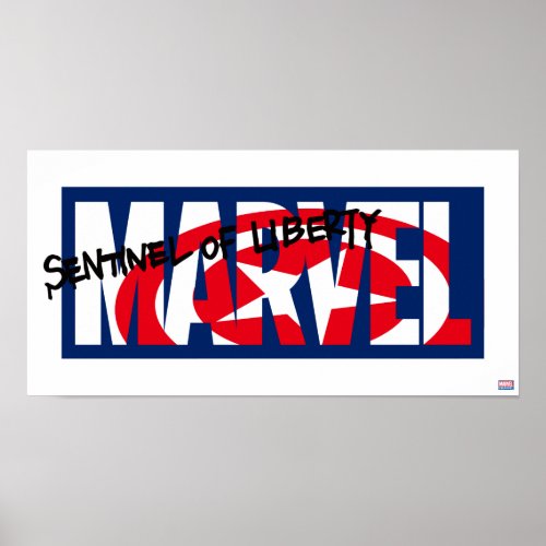 Marvel Logo With Captain America Shield Inside Poster
