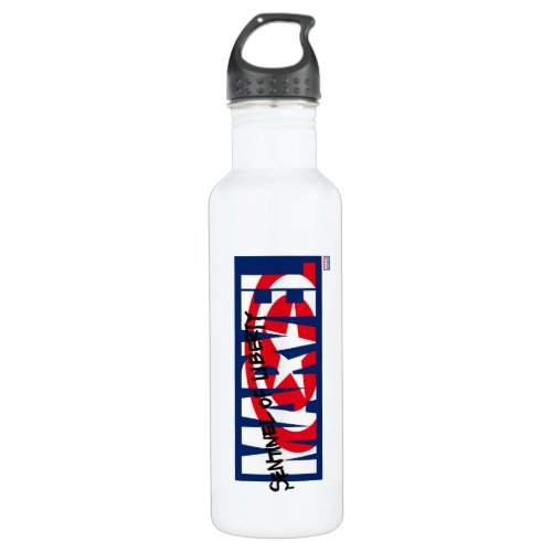 Marvel Logo With Captain America Shield Inside Stainless Steel Water Bottle